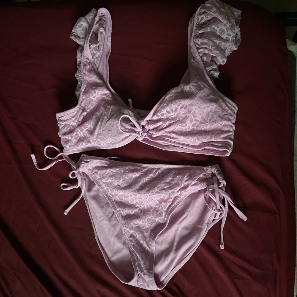 Women's Pink Lace Intimate Set